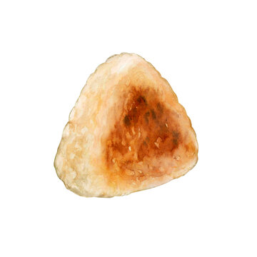米 焼きおにぎり　水彩 イラスト
