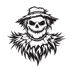 Fototapeta premium Spooky scarecrow mascot logo design illustration.