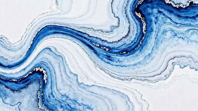 Abstract blue and white swirling patterns
