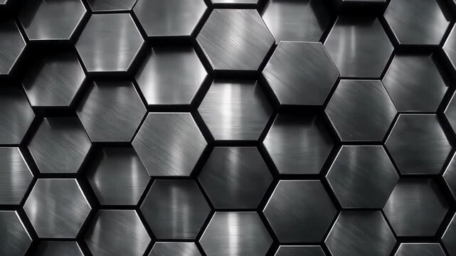 Geometric Hexagonal Pattern in Monochrome Modern Design