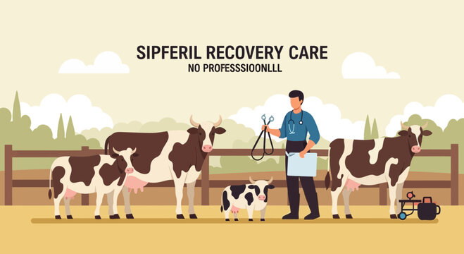 Veterinarian Caring For Cows On Farm | Animal Health Veterinary Care