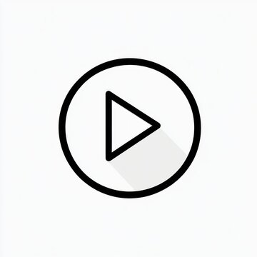 minimal play button icon inside circular outline with long shadow suggesting readiness to start