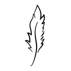 Long upright feather quill pen handdrawn black ink © BlackGroundMeYou 