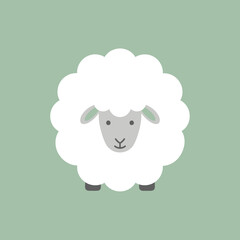 Obraz premium Cute woolly sheep vector graphic representing livestock and rural nature