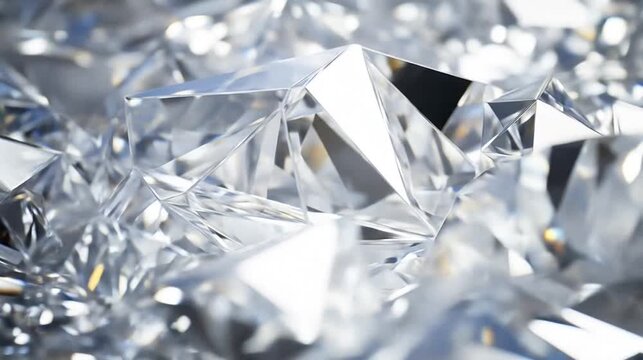 Abstract faceted crystal formation reflecting light