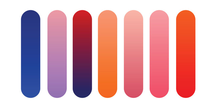 Set of color spectrum web icon and button templates isolated on white background. Vector illustration.