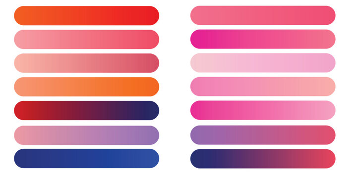 Set of color spectrum web icon and button templates isolated on white background. Vector illustration.