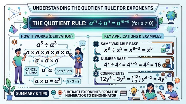 Understanding the quotient rule for exponents mathematical guide for student learning.