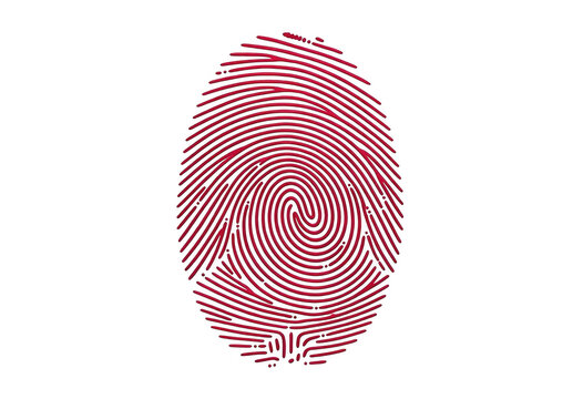 Red Fingerprint Isolated Transparent Background