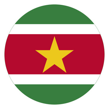 Circle Suriname Flag American Country