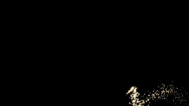 Cinematic Golden Twinkling Stars Transition Over Black Screen, Festive Celestial Stardust Trail Animation Loop for Magical Intro, Holiday or Wedding Video Editing, 4K. Video