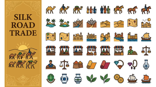 Iconography of Silk Road Trade A Visual Collection of Goods, Culture, and Commerce