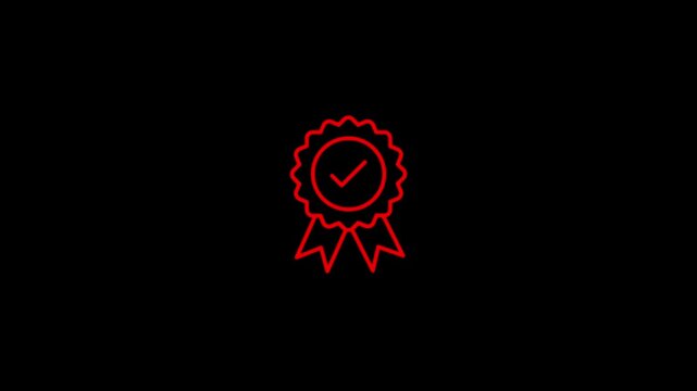 Guarantee red icon Explosive animation on back screen background, Warranty with check mark insurance services icon, explosion of symbol icon, business people showing ideas warranty 4k