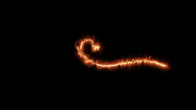 Fire Burning heart effect Animation glowing neon After Effects Glow Line Effect of glowing lines neon love moving on black screen background. Glowing Neon Lights