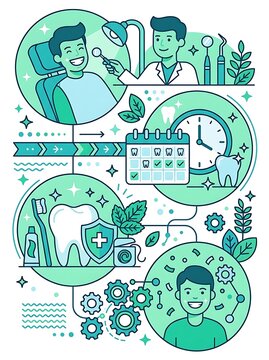 Professional dental care and daily oral hygiene routine concept