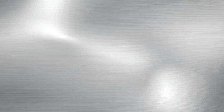 Brushed Silver Metal Texture Background with Reflective Highlights