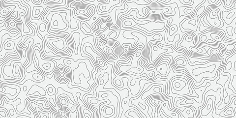 Fototapeta premium Minimal White Topographic Contour Line Seamless Background Texture for Clean Modern Creative Designs.