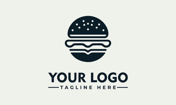 Modern hamburger icon vector logo illustration for fast food restaurant branding. Creative burger graphic design element
