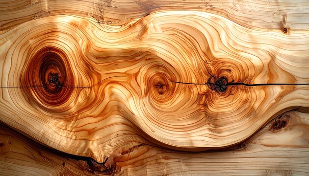 Wooden plank with natural knots pattern.