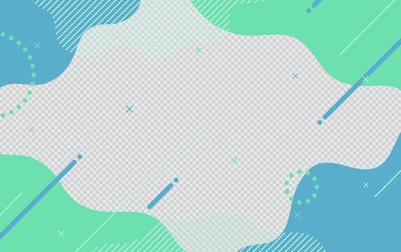 Abstract Teal and Green Organic Fluid Shapes Background with Copy Space Frame