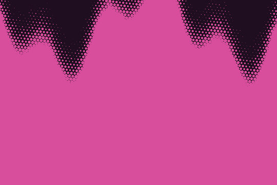 Halftone black drip effect on bright magenta background, gradient