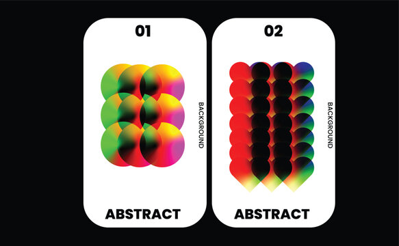 Abstract Blurred Circle Composition Collection with Vibrant Overlapping Gradient Shapes and Modern Optical Effect
