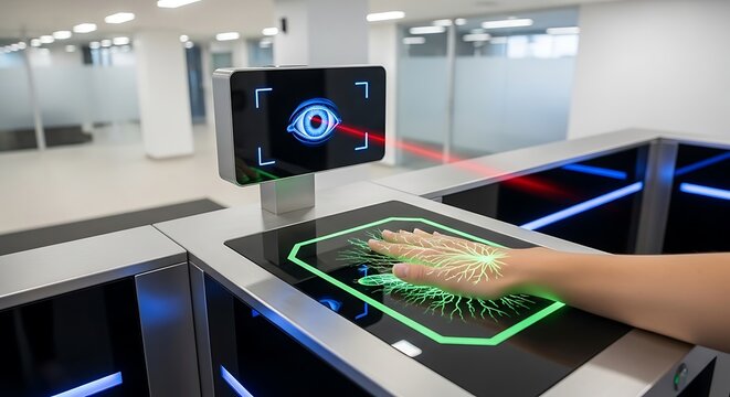 Biometric authentication technology in action.