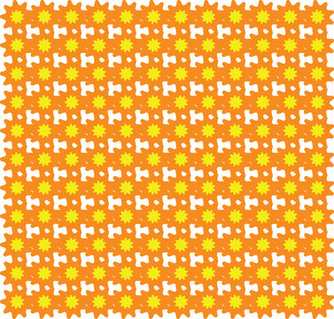 Golden Floral Tile Motif with Ornamental Repeat and Decorative Surface Arrangement