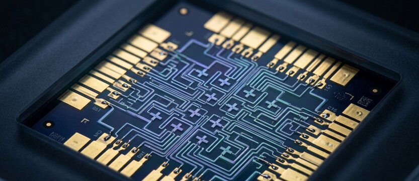 close up of computer circuit board