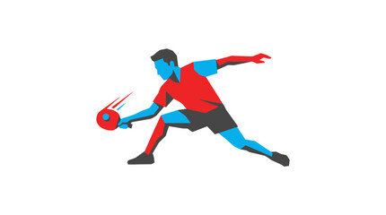Obraz premium A person in red apparel kicks a ball dynamically outside