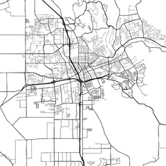 Fototapeta premium Santa Rosa California city map vector illustration. Black and white street map of Santa Rosa CA USA