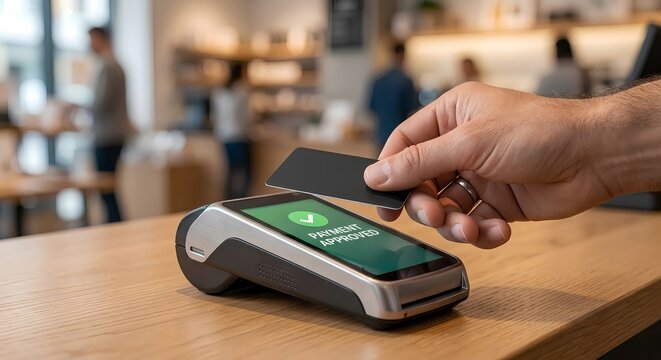Contactless payment on POS terminal card machine