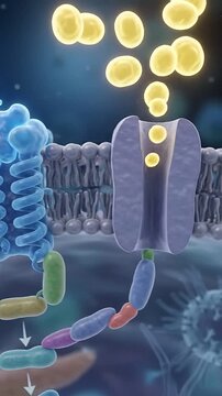 3d molecular structure reveals insulin resistance at body interface with cellular components highlighting complex biological interaction and molecular interaction in detailed scientific visualization