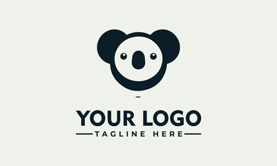 Minimalist koala head vector logo illustration for animal brand identity © nuaari