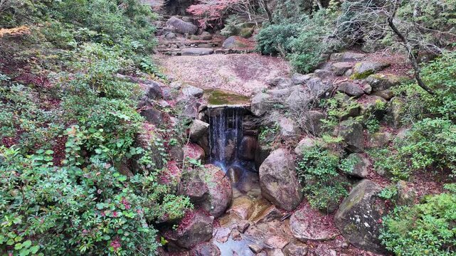 山中の滝の風景