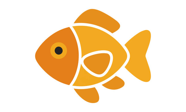 Cute swimming fish shaped cracker in flat design style isolated on white background, snack food concept