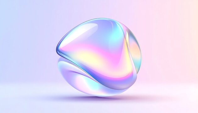 Abstract iridescent soap bubble with rainbow colors.