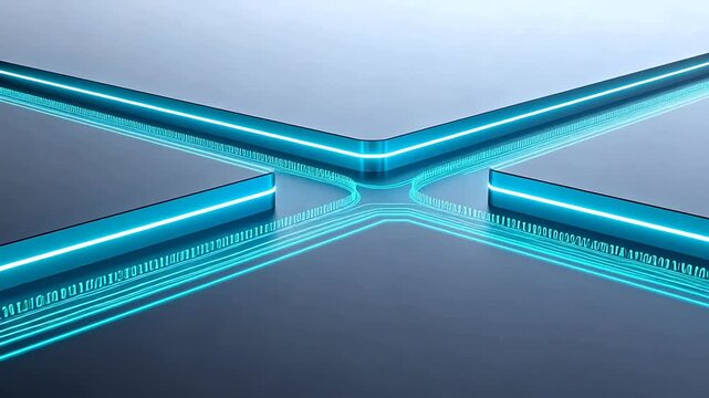Abstract glowing lines forming an X shape