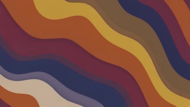 Layered, wavy bands of warm and cool colors creating an abstract pattern