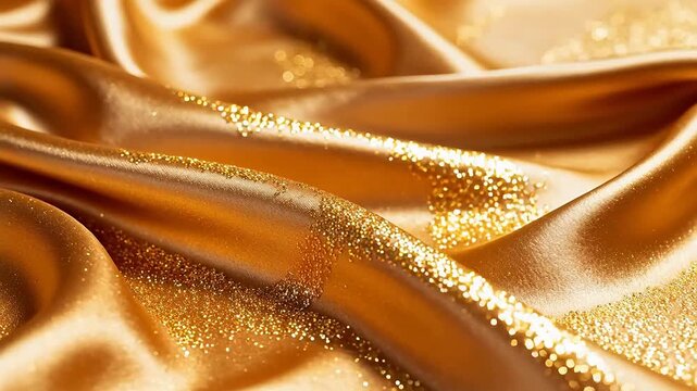 Golden fabric with glitter texture