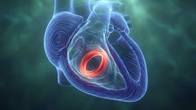 脈絡叢から脳脊髄液が噴出する様子を蛍光発光で表現した透明な脳のアイソメトリック3DCGアニメーション