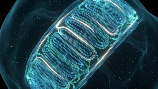 脈絡叢から脳脊髄液が噴出する様子を蛍光発光で表現した透明な脳のアイソメトリック3DCGアニメーション