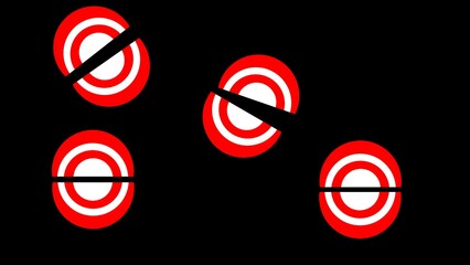 Fototapeta premium Abstract broken target circle shapes pattern on black background vector illustration