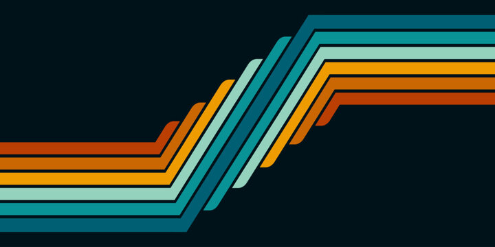 Vintage striped backgrounds, posters, banner samples retro colors 1970s 1900s 70s 80s 90s. Retro vintage style 70s striped background poster lines. Shapes vector design graphic 1980s.