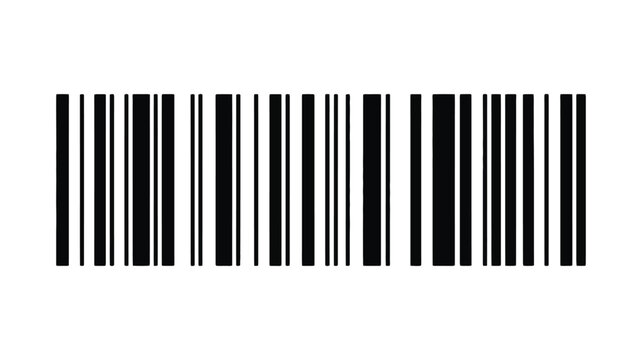 Barcode, bar code icon isolated, universal scanning tag, digital scan symbol, product identification label, retail inventory, QR alternative, vector illustration.