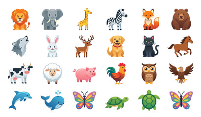 Obraz premium Animal Vector Icon Set Collection