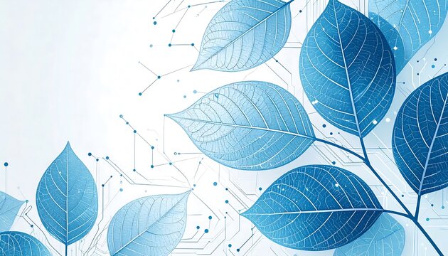 Blue geometric pattern with hexagonal shapes and dots.