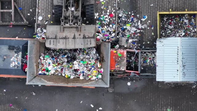 Plastic waste processing at recycling facility for sustainable solutions