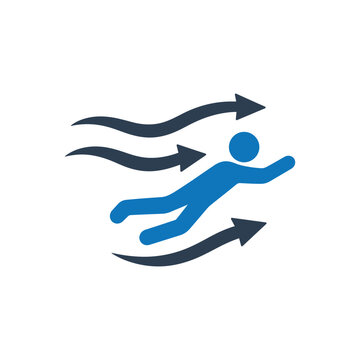 Diver Caught Riptide Currents Icon