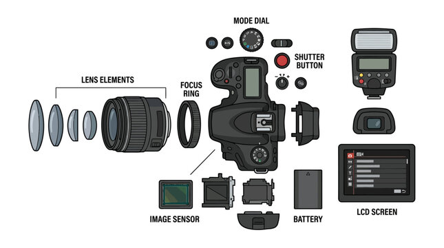 Camera parts, photography equipment, DSLR components, digital camera accessories